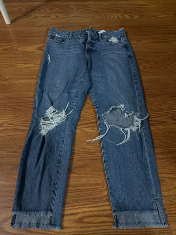 Good American Boyfriend baggy distressed jeans Women's 6