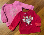Garanimals Red Deer and Pink Sparkle Snowflake Sweatshirts 12 Months