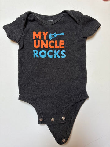 Carters 3 mo my uncle rocks gray snap onesie 0-3 Months