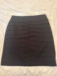 Larry Levine Stretch Black skirt ruffled front solid back Women's 14