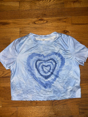 SHEIN 10y NWOT Blue light soft cropped Tee 10