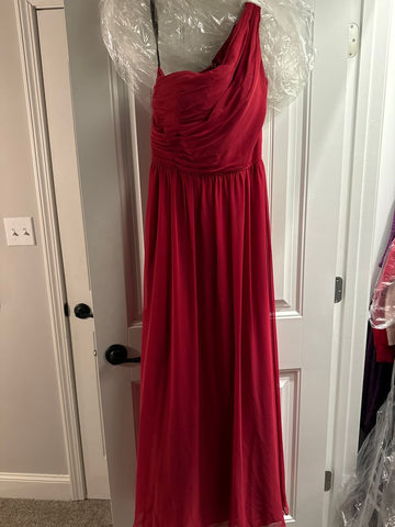 Alfred angelo Formal red dress with one shoulder with cups sewn in Women's 10