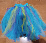 Tutu Blue purple green - Sz approx - elastic waist 14"-20" 6-12 Months