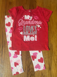 Carters My Grandma Loves Me Valentine Outfit 3T/3