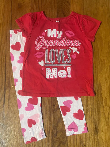 Carters My Grandma Loves Me Valentine Outfit 3T/3