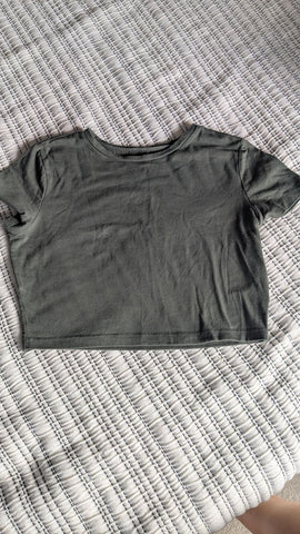 wild fable Target army green crop workout/regular top size L Women's - L