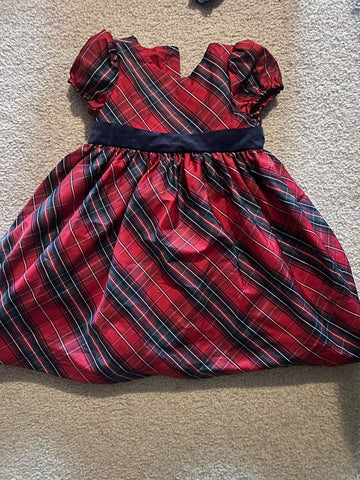 Dress Red plaid dress w/short sleeves 4T/4