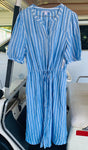 Amazon Blue dress with white stripes and elastic waist Women's - M
