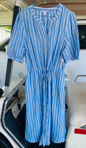 Amazon Blue dress with white stripes and elastic waist Women's - M