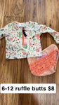Ruffle butts Two price coral cactus 6-12 Months