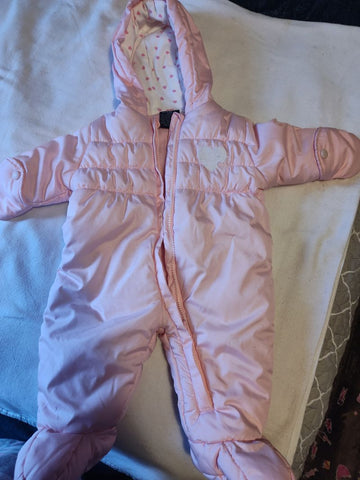 Faded Glory Pink snowsuit 0-3 Months
