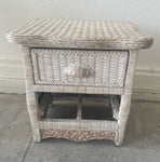 Unknown Wicker Side Table missing drawer and repainting Furniture