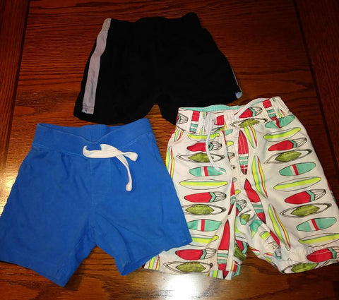 variety 2 shorts, 1 swim trunk 2T
