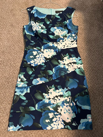 Connected apparel Navy floral dress Women's 6