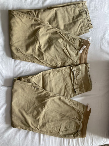 Lands end 2 pairs khaki pull on- bottoms are worn 14