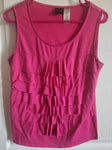 Rafaella pink ruffle shirt, sleeveless Women's - M
