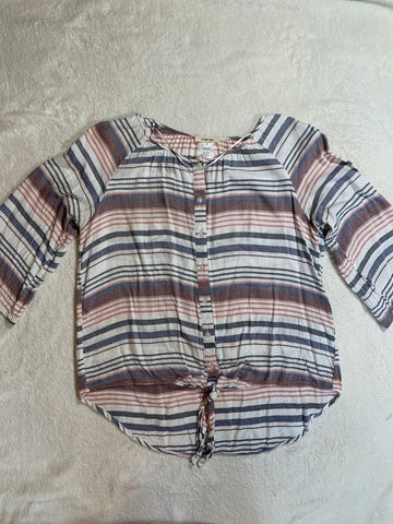 Como Blu Red white blue stripe shirt, cute on! Women's - S