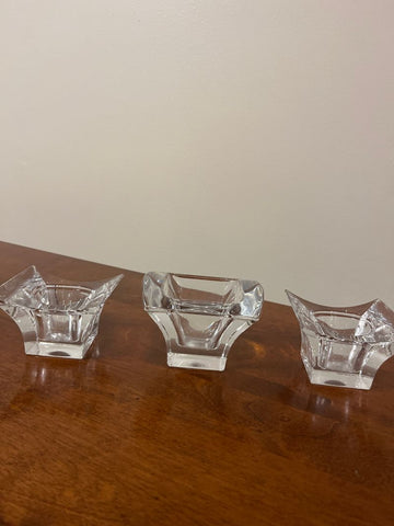Mikasa Set of heavy crystal votive candle holders Decor