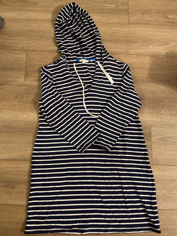 Boden Navy/ white stripe dress/cover up Women's 10