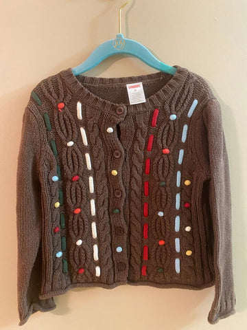 Gymboree Girls brown sweater cardigan 3T/3