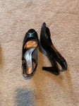 Etienne aigner Black snake skin slingback shoe 7 (Adult)