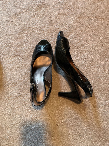 Etienne aigner Black snake skin slingback shoe 7 (Adult)