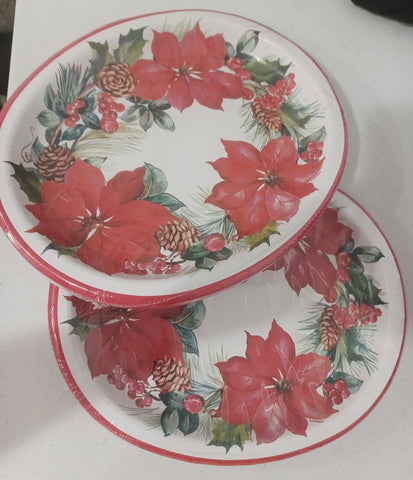 NEW Christmas Paper Platters qty 16 Holiday
