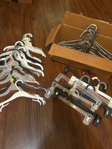 Hangers At least 15 child plastic, 6 pants, and 50 adult size wire hange Organize-Storage