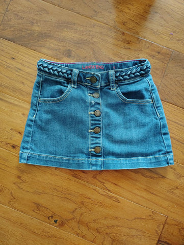 Lands End Denim skirt 5T small stain on front 5T/5