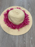 Woven hat with pink tassle Fits toddler- young child Hat