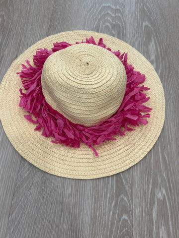 Woven hat with pink tassle Fits toddler- young child Hat