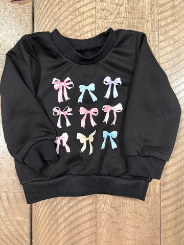 Shein Black bow sweatshirt size 9/12mth 6-12 Months