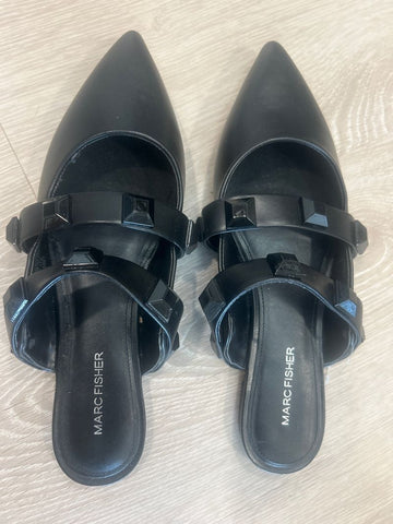 Marc Fisher Black studded flats, Excellent condition 9-1/2 (Adult)