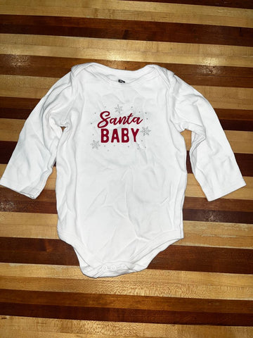 HB white onesie Santa Baby 18 Months