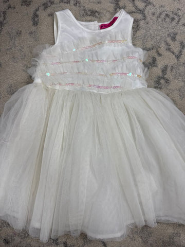 Betsey Johnson White tulle dress with sequins 3T/3