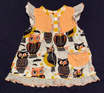 Shrimp and Grits Halloween owl themed top 3T/3