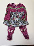 Matilda Jane 18-24 mo purple floral top w matching pants. Some discolor on fox 18 Months