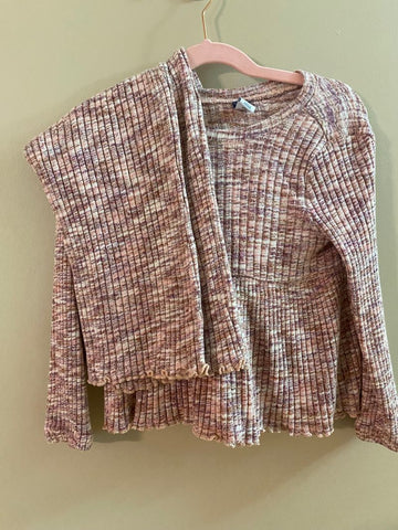 Old Navy 5 Girls ribbed outfit set pink brown 5T/5