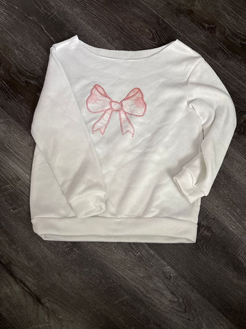 Boutique White sweatshirt with pink bow 14