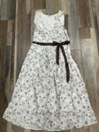 Girls no boundary Dress white/brown flower print-SIZE 14/16 14