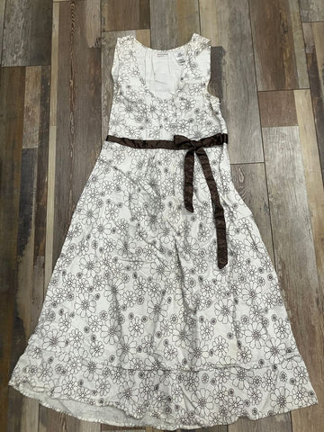 Girls no boundary Dress white/brown flower print-SIZE 14/16 14