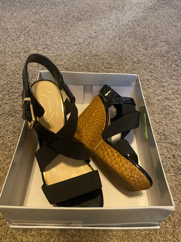 Jessica simpson Black wedge sandals 10 (Adult)