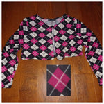 Disorderly Kids Black pink argyle sweater - tiny spot 12
