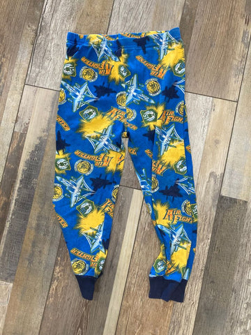Blue pajama pants says Air fighter with jet planes 4T/4