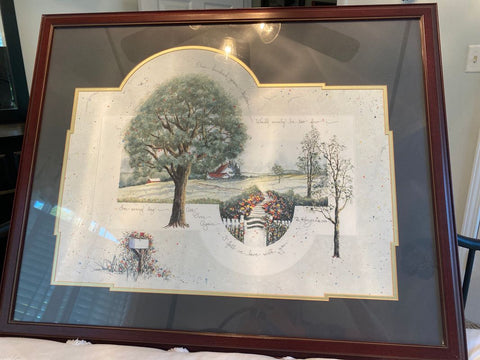 Wall picture Matted frame tree/garden Decor