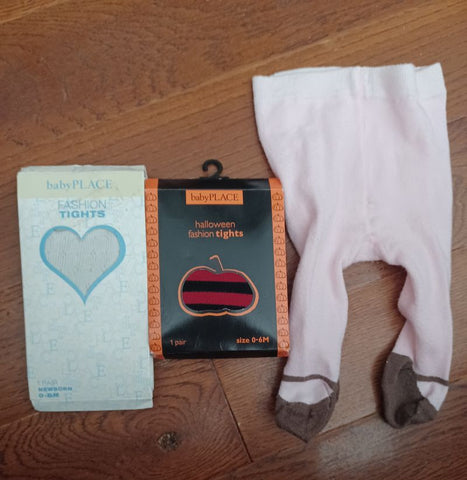 Place & Carters 0-6m Tights. 2 NEW Tights