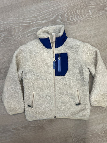 Old navy White blue Sherpa jacket 5T/5
