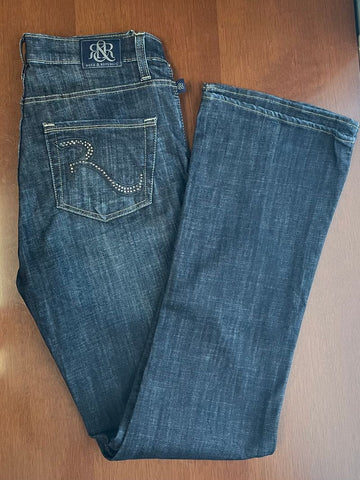 Rock & Republic Jeans dark colored with diamond design pockets Women's 10