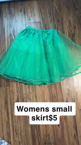 Green tulle skirt Green skirt small Women's - S