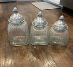 Glass canisters set of 3 canisters Decor